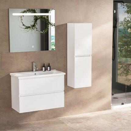 Gent Porto 5581 V31 Banyo Dolabı 81 cm - Porto-5581-V31-81 - Banyo Dolapları