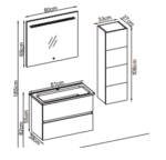 Gent Porto 5581 V32 Banyo Dolabı 81 cm - Porto-5581-V32-81 - Banyo Dolapları - 1