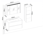 Gent Smart 55100 V31 Banyo Dolabı 100 cm - Smart-55100-V31-100 - Banyo Dolapları - 1