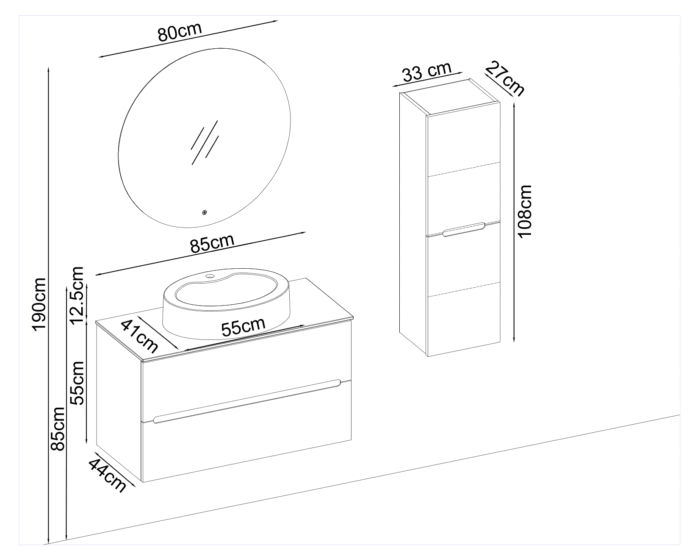 Gent Smart 55100 V32 Banyo Dolabı 100 cm