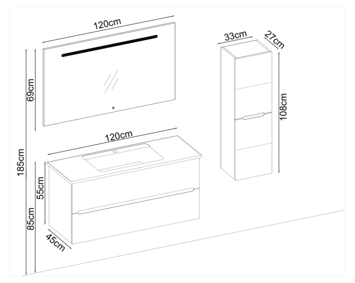 Gent Smart 55120 V31 Banyo Dolabı 120 cm