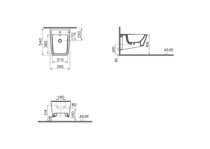 Vitra Equal Asma Bide Beyaz - 7246B403-0288 - Bideler (Abdestlik) - 1