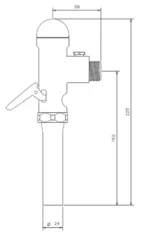 Vitra Helataşı Yıkama Sistemi Basmalı Butonlu Parlak Krom - 310-1540 - Pisuvar Musluğu - 1