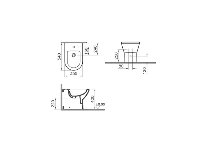 Vitra Integra Duvara Tam Dayalı Bide Mat Beyaz - 7039B001-0288 - Bideler (Abdestlik) - 1