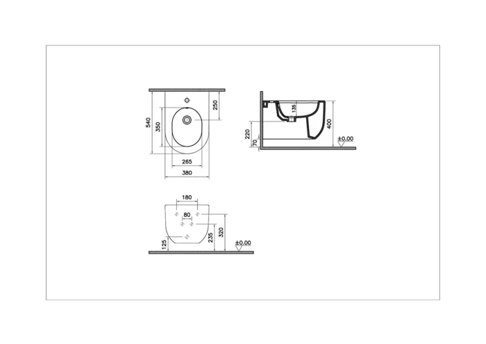 Vitra Liquid Asma Bide Beyaz - 7323B403-0288 - Bideler (Abdestlik) - 1