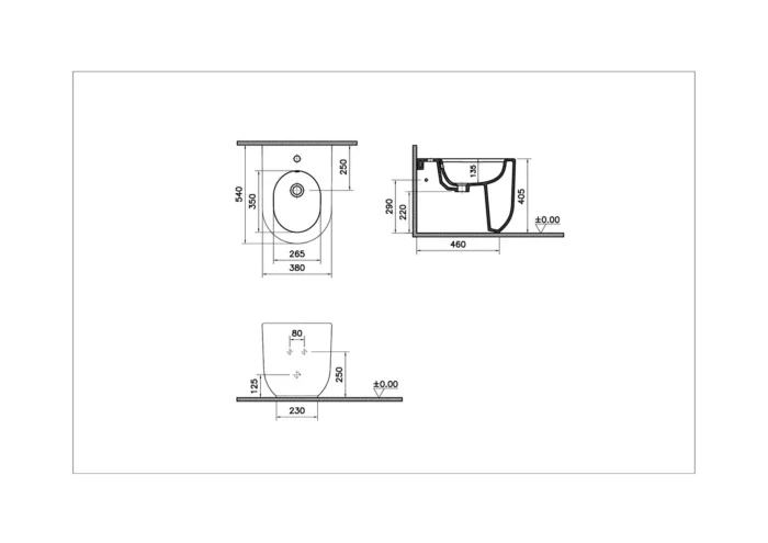 Vitra Liquid Yerden Bide Beyaz - 7322B403-0288 - Bideler (Abdestlik) - 1