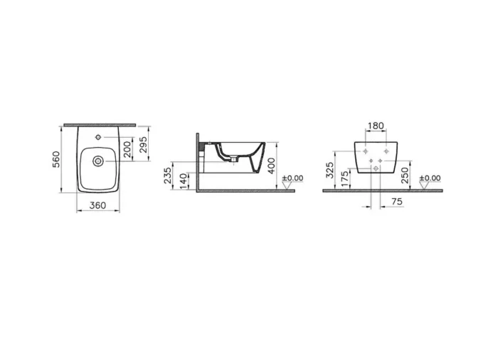 Vitra Metropole Asma Bide Beyaz - 5675B003-1046 - Bideler (Abdestlik) - 1