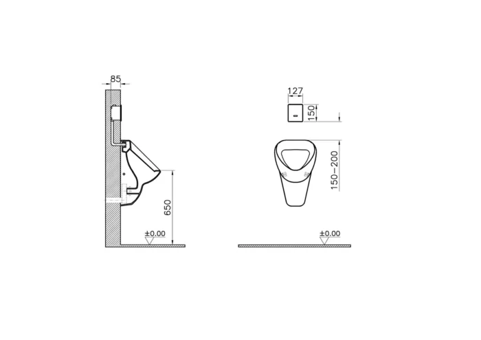 Vitra Pisuvar Yıkama Sistemi Temassız Elektrikli Parlak Krom - 310-2910 - Pisuvar Musluğu - 1