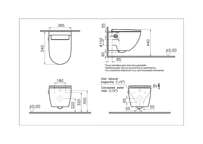 Vitra Sento Akıllı Klozet Temassız Beyaz - 7948B403-6262 - Akıllı Klozet - 1