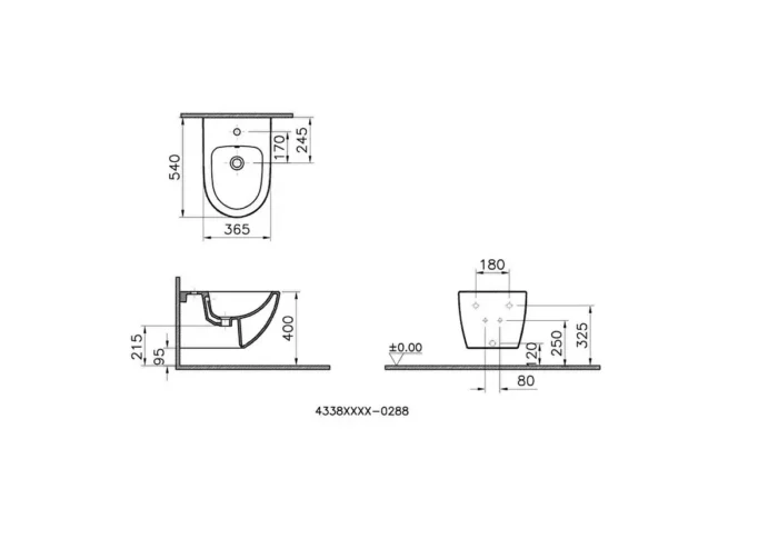Vitra Sento Asma Bide Beyaz - 4338B003-1046 - Bideler (Abdestlik) - 1