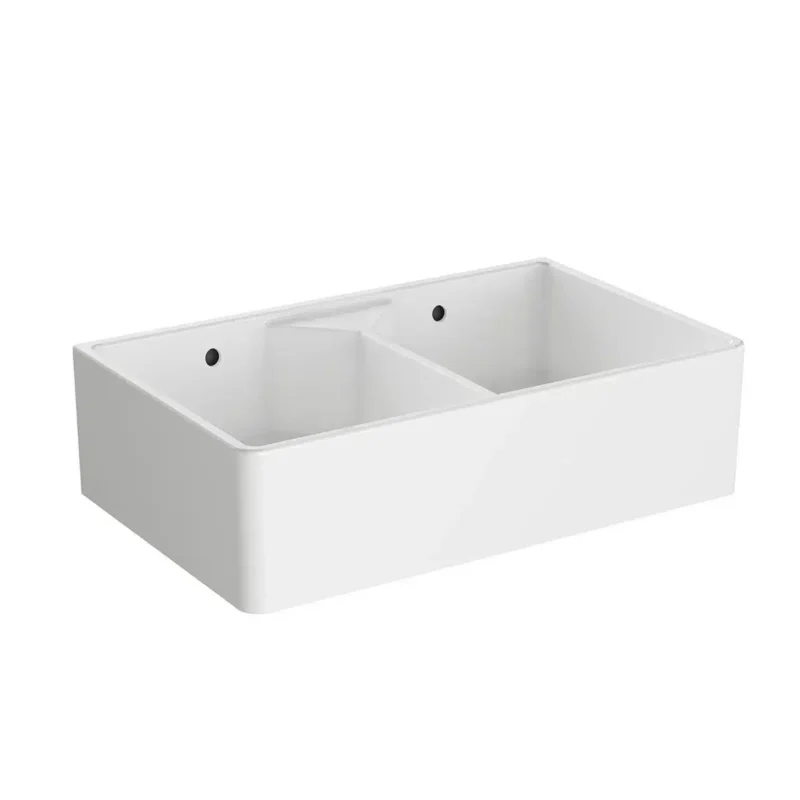 Vitra Stand On Eviye Çift Gözlü 80x49 cm (Deliksiz)