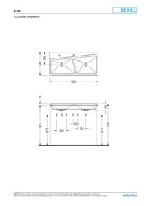 Serel 4Life Çıft Hazneli Lavabo Batarya Delikli 48x100 - FL322xS110H - Çift Hazneli Lavabo - 1