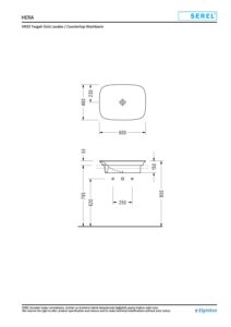 Serel Hera Tezgah Üstü Batarya Deliksiz Lavabo 46x60 - HR33DxS110H - Tezgah Üstü Lavabo - 1
