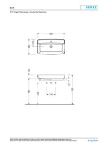 Eca Serel Rita Tezgah Üstü Lavabo 44x80