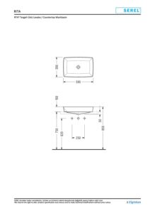 Eca Serel Rita Tezgah Üstü Lavabo 39x59 Mat Beyaz