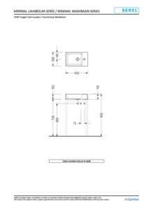 Serel Tezgah Üstü Dikdörtgen Lavabo 28x45 - 2049TxS110H - Tezgah Üstü Lavabo - 1