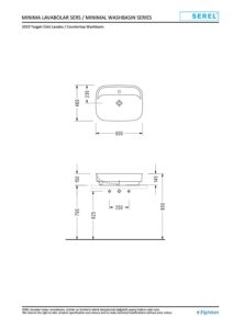 Eca Serel Nita Köşeli Batarya Delikli Lavabo 46x60