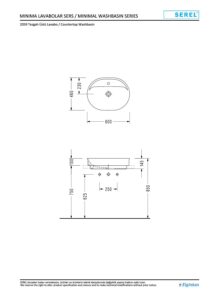 Serel Nita Yuvarlak Batarya Delikli Lavabo 46x60 - 2079TxS110H - Standart Lavabo - 1