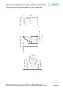 Eca Serel Bedensel Engelli Asma Klozet 70x36