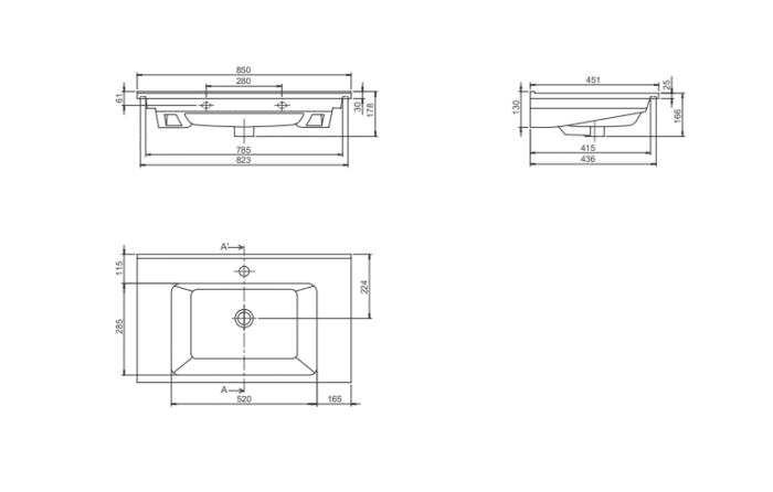 Cerastyle Arte Etajerli Lavabo 85x45 cm - VB048N52U003Y01102 - Etajerli Lavabo - 3
