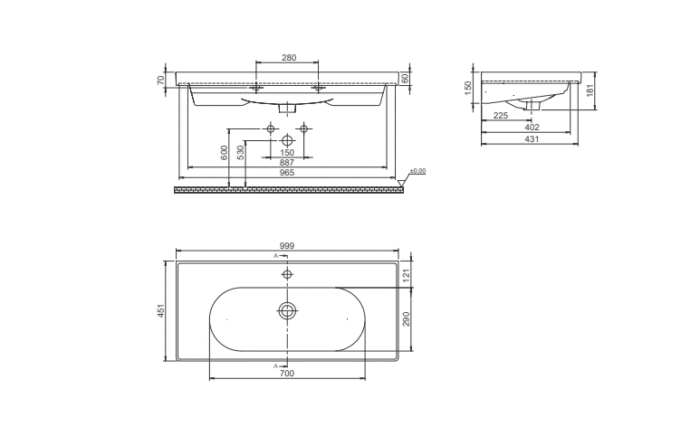 Cerastyle Arya Etajerli Lavabo 100x45 cm - VB042A02U003Y01102 - Etajerli Lavabo - 3