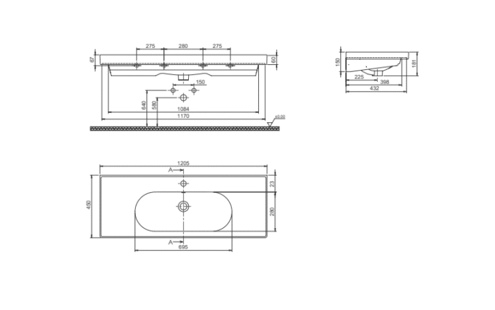 Cerastyle Arya Etajerli Lavabo 120x45 cm - VB042B52U003Y01102 - Etajerli Lavabo - 3