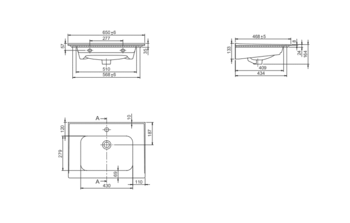 Cerastyle Blue Etajerli Lavabo 65x47 cm