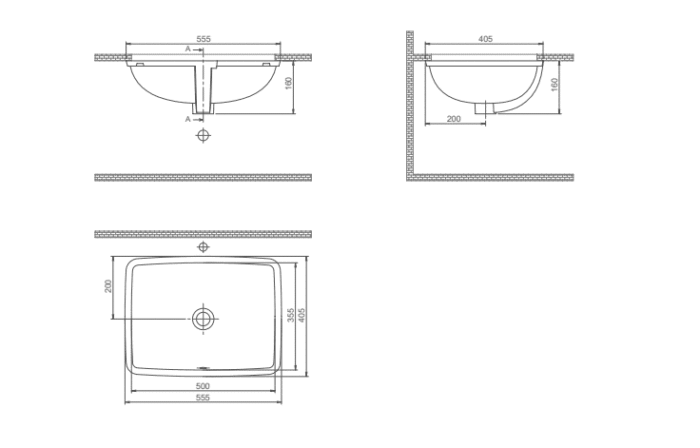 Cerastyle City Tezgahaltı Lavabo 40x55 cm