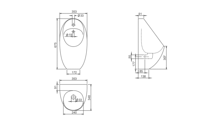 Cerastyle Code Pisuvar (Fotosel dahil) - UR05000PP003Y01103 - İNDİRİMLİ FIRSAT ÜRÜNLERİ, Pisuvarlar - 2