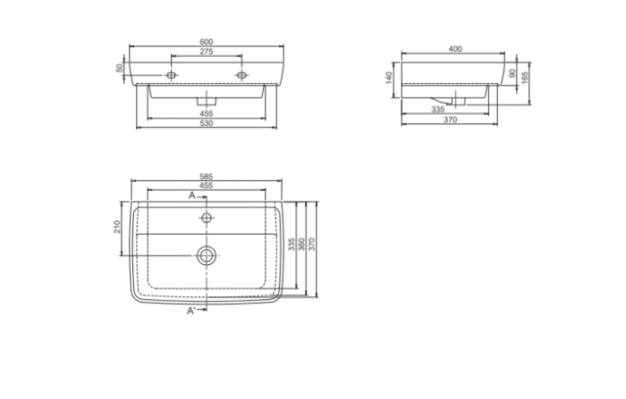 Cerastyle Duru Lavabo 60x40 cm