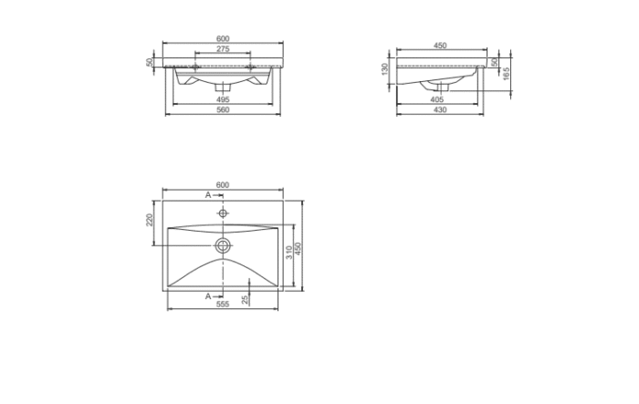 Cerastyle Elite Etajerli Lavabo 60x45 cm - VB032H82U003Y01102 - Etajerli Lavabo - 3