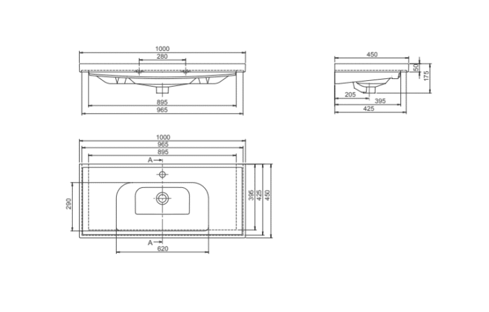 Cerastyle Frame Etajerli Lavabo 100x45 cm - VB015A02U003Y01102 - Etajerli Lavabo - 3