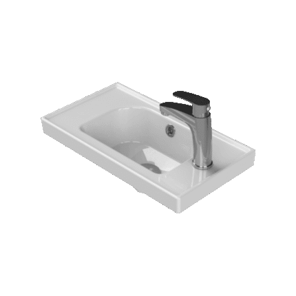 Cerastyle Frame Etajerli Lavabo 50x28 cm (Sağdan Batarya Delikli)