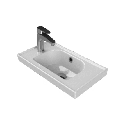 Cerastyle Frame Etajerli Lavabo 50x28 cm (Soldan Batarya Delikli) - VB015F32L003Y01102 - Etajerli Lavabo