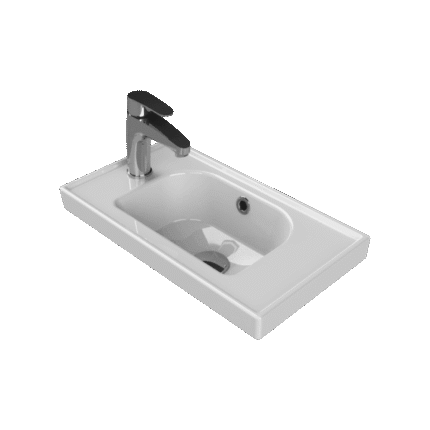 Cerastyle Frame Etajerli Lavabo 50x28 cm (Soldan Batarya Delikli)