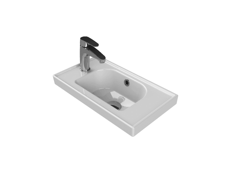 Cerastyle Frame Etajerli Lavabo 50x28 cm (Soldan Batarya Delikli) - VB015F32L003Y01102 - Etajerli Lavabo