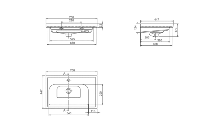 Cerastyle Frame Etajerli Lavabo 70x45 cm