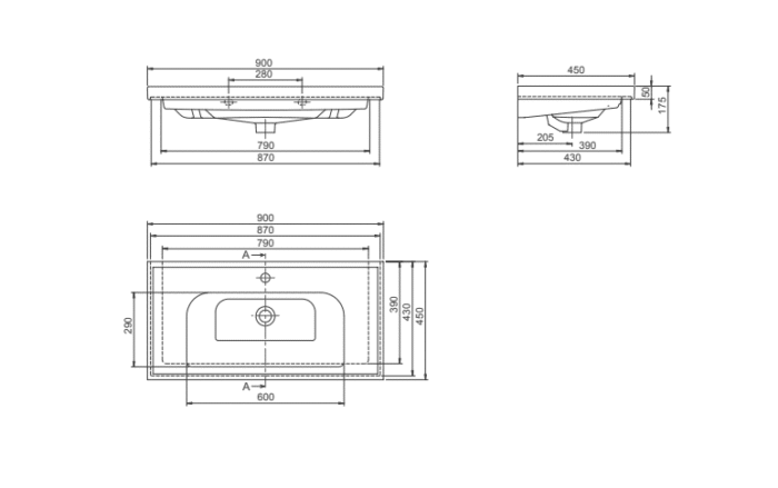 Cerastyle Frame Etajerli Lavabo 90x45 cm - VB015N82U003Y01102 - Etajerli Lavabo - 3