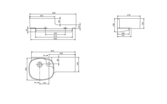 Cerastyle Harmony Etajerli Lavabo 65x32 x20,5 cm - VB069S51U003Y01102 - Etajerli Lavabo - 1