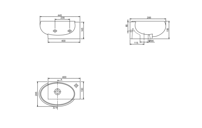 Cerastyle Mini Lavabo 28 x 45 cm - CB014E02U003Y01102 - Mini Lavabo - 2