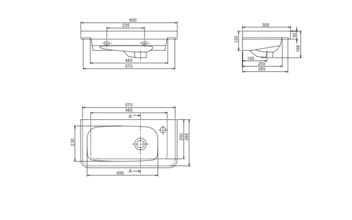 Cerastyle Noura Etajerli Lavabo 60x30 cm - VB004H52U003Y01102 - Etajerli Lavabo - 2