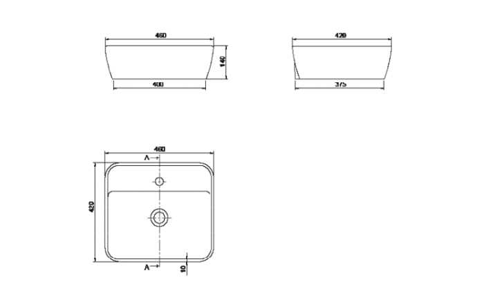 Cerastyle One Lavabo 46x42 cm - OC021E71U003Y01102 - Çanak Lavabo - 2