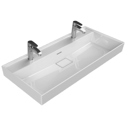 Cerastyle Sharp Etajerli Lavabo 100x48 cm (Tek Hazneli, Çift Batarya Delikli) - VB012A32D003Y01102 - Etajerli Lavabo
