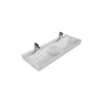 Cerastyle Sharp Etajerli Lavabo 120x48 cm (Çift Hazneli, Çift Batarya Delikli) - VB012B72T003Y01102 - Etajerli Lavabo