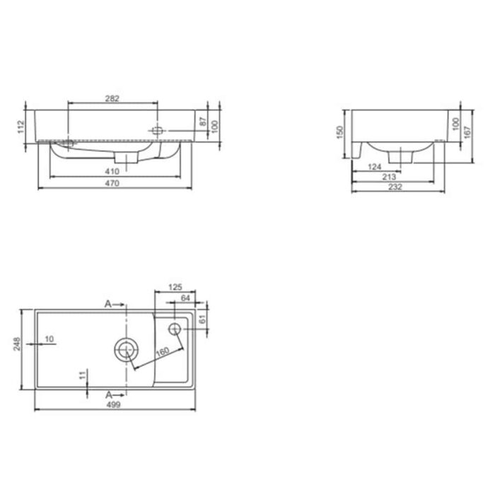 Cerastyle Sharp Etajerli Lavabo 50x25 cm - WB012F22R003Y01102 - Etajerli Lavabo - 1
