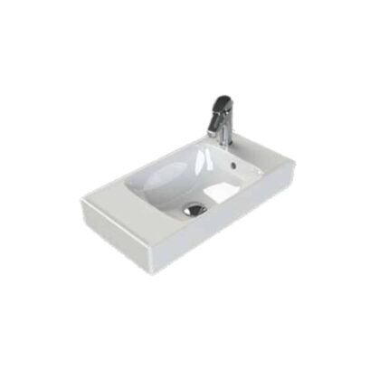 Cerastyle Sharp Etajerli Lavabo 60x30 cm (Soldan Batarya Delikli) - WB012H52L003Y01102 - Etajerli Lavabo