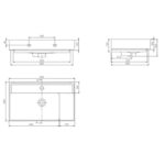 Cerastyle Sharp Etajerli Lavabo 65x38 cm - WB012J02U003Y01102 - Etajerli Lavabo - 1