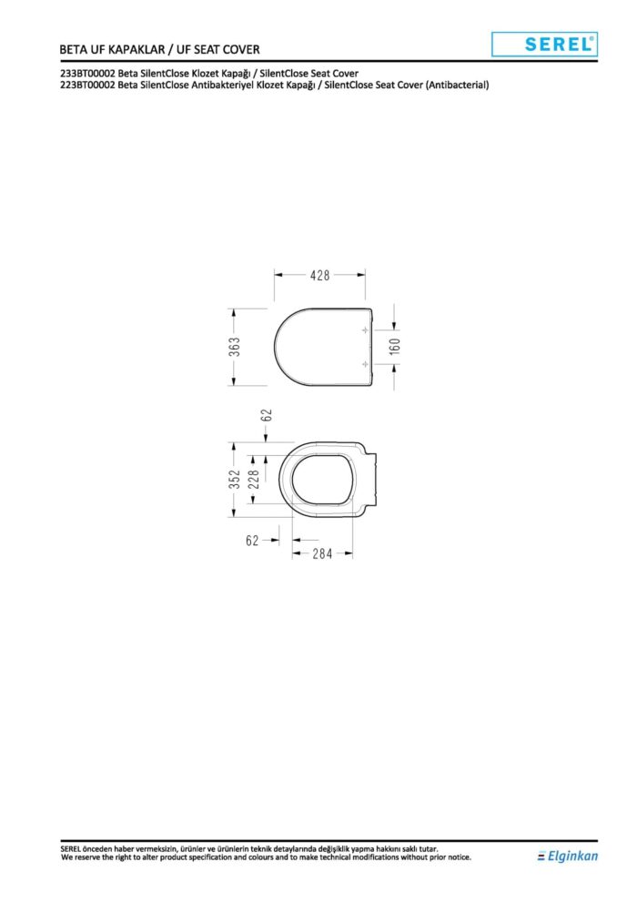 Eca Serel Beta Yavaş Kapanan Klozet Kapağı