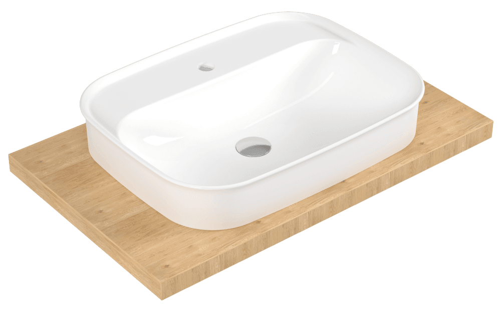 Eca Serel Nita Köşeli Batarya Delikli Lavabo 46x60 Eca Serel Nita Köşeli Batarya Delikli Lavabo 46x60