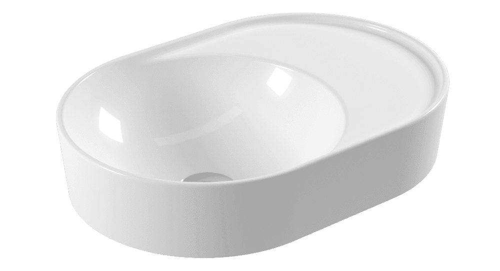 Eca Serel Sapphire Tezgah Üstü Lavabo Soldan Delikli 35x50 Eca Serel Sapphire Tezgah Üstü Lavabo Soldan Delikli 35x50